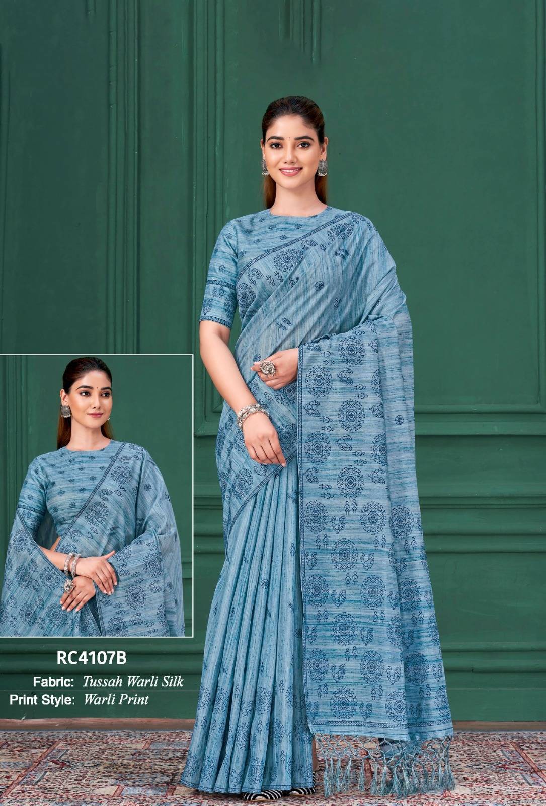 RANG CHATKILA By MAHOTSAV 4106 to 4108 Series Indian Traditional Wear Collection Beautiful Wear TUSSAH WARLI SILK Sarees At Wholesale Price